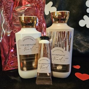 NWT Bath & Body Works Champagne Toast Trio - Pink and Gold